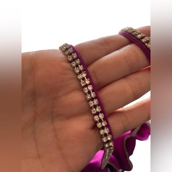 Karen Millen Purple Bodycon diamante trim midi spaghetti strap dress NWT $480 - Picture 12 of 13